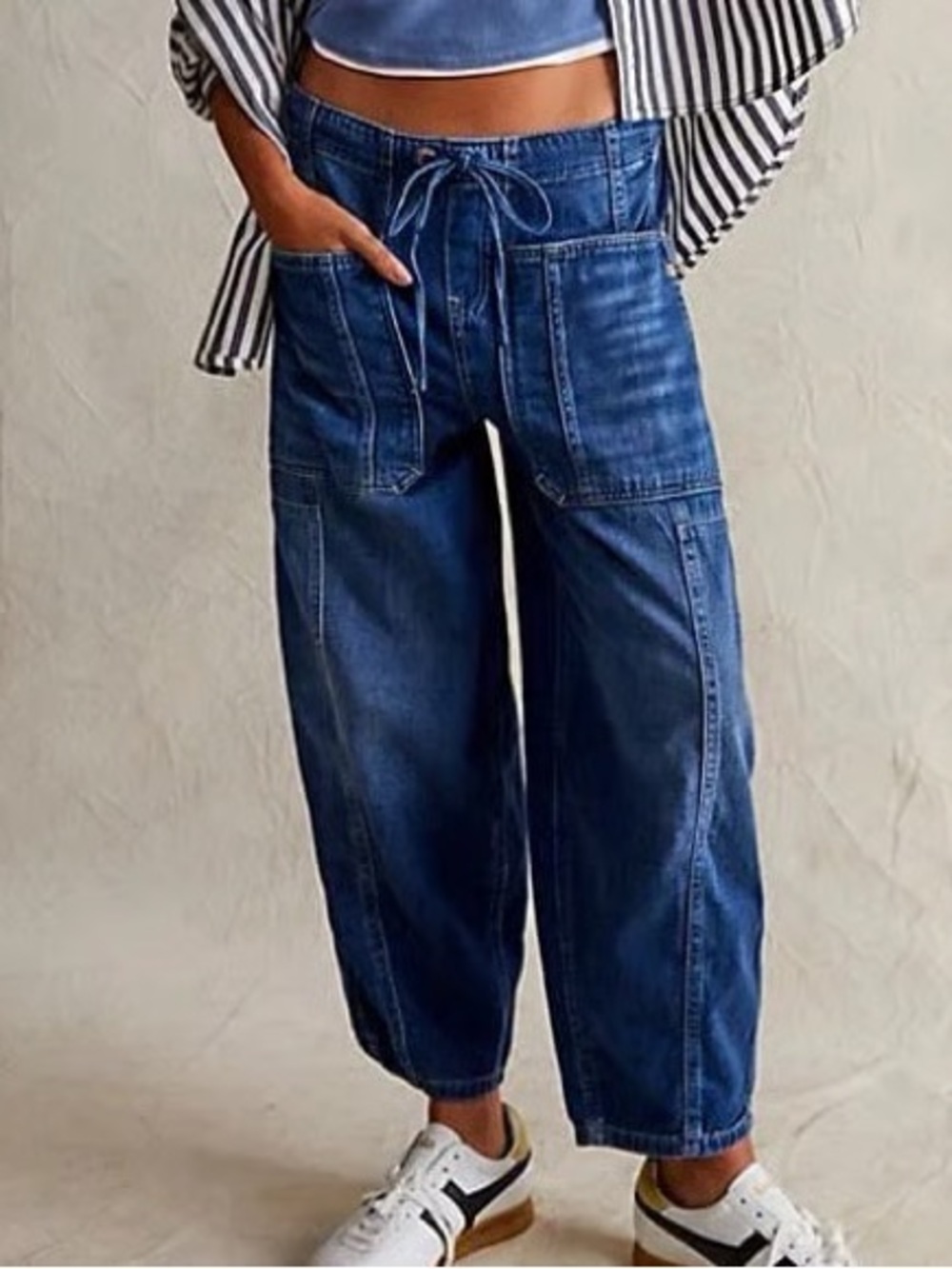 Free People Silverton Pull On Barrel Jeans
